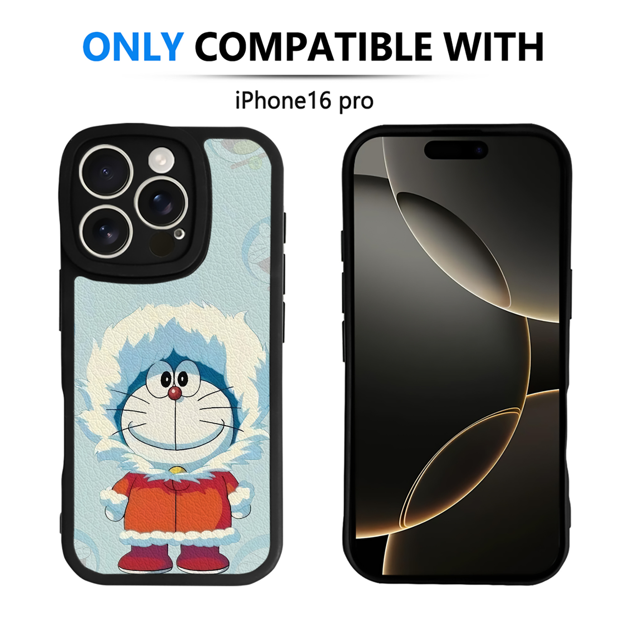 （画像用） ドラえもん Doraemon 【iPhone 16シリーズ対応】シリコンスマホケース（レザー調） 材質：シリコン